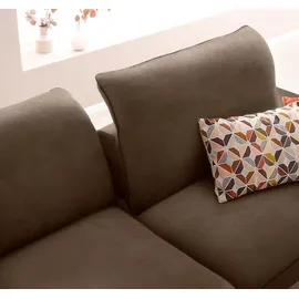 W.Schillig Eckcouch Leder 3-Sitzer Braun