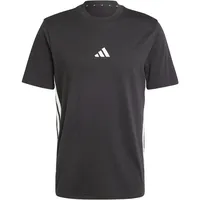 adidas Essentials 3-Streifen Single Jersey Kurzarm-T-Shirt Black / White XL