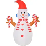 Homcom Aufblasbarer Schneemann Polyestertuch,