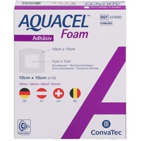 CC Pharma GmbH AQUACEL Foam adhäsiv 10x10 cm Verband