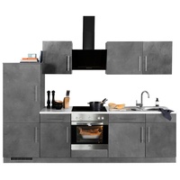 wiho Küchen Küchenzeile »Cali«, ohne E-Geräte, Breite 280 cm, grau