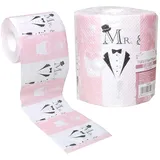 witziges Hocjzeitsgeschenk Toilettenpapier "Mr. & Mrs." Just Married Toilettenpapier,Klopapier Fun WC zum verschenken Hochzeits-Geschenk , Zum Lachen auf dem stillem Örtchen