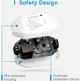 Meross Smart Wi-Fi Switch 1 St. Weiß