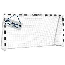 Hudora Fussballtor Stadion (hochwertig, robust, einfacher Aufbau) weiss - 300x160x90cm