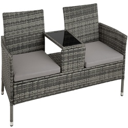 TECTAKE Rattan Gartensitzbank mit Tisch