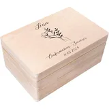 Creative Deco Personalisiert Kommunion/Konfirmation/Jugendweihe Geschenke für Mädchen und Jungen - Holzkiste | Blumen Motiv | Individuelle Geschenk Erinnerungsbox | Konfirmation Erstkommunion Deko