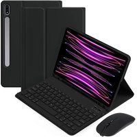 Tastatur Case für Samsung Galaxy Tab S9 11" 2023mTablet Schutzhülle Bluetooth Wireless Abnehmbare Tastatur für Galaxy Tab S9 SM-X710 / SM-X716B / SM-X718U Tablet Cover (Schwarz)