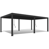 Weide Pergola Metall, 800x255x400 cm, Sonnen- & Sichtschutz, Pavillons | 4 x 8 M | Lamellendach anthrazit
