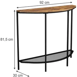 Vicco Fyrk Konsolentisch 92 x 60 x 81,5 cm Eiche rustikal/Schwarz