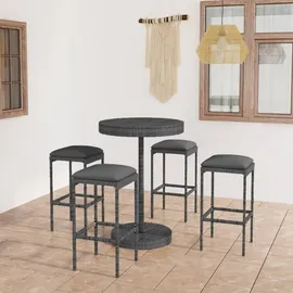vidaXL Gartenbar Set 5-tlg. Grau