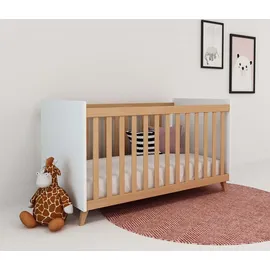Betten-ABC Bubema Babybett Lino höhenverstellbar, Farbe: natur/weiß, Größe: 70 x 140 cm