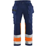 Blåkläder Blaklader 155818118953C52 High Vis Arbeitshose mit Stretch, Marineblau/Orange, Größe C52