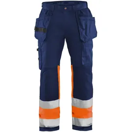 Blåkläder Blaklader 155818118953C52 High Vis Arbeitshose mit Stretch, Marineblau/Orange, Größe C52