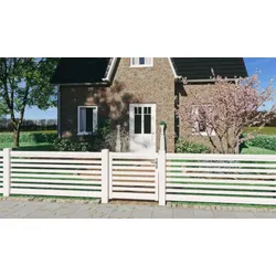 Gartenzaun Amsterdam 200 x 90 cm – Vorgartenzaun aus Aluminium, Weiß – Aluminiumzaun mit gerader Optik – Aluzuan für Garten & Grundstück