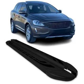 OMAC Kfz-Schmutzfänger Trittbretter Seitenschweller für Volvo XC60 2009-2017 Alu Schwarz, 2-tlg., Rutschfest, Haltbar, Aerodynamik schwarz