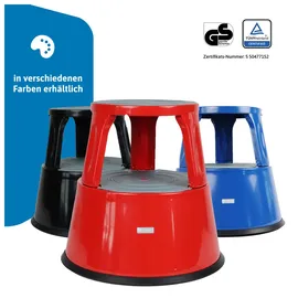 Dönges Rollhocker, Metall, schwarz