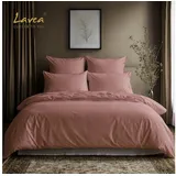 LAVEA Bettwäsche Set Jasmin Rosa 200 x 220 cm + 2 x 80 x 80 cm