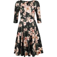 H&R London - Rockabilly Kleid knielang - XS bis 4XL - für Damen - Größe S - multicolor - S