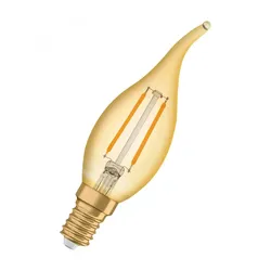 OSRAM LED VINTAGE 1906 CLASSIC BA 12 FS Warmweiß Filament Gold Windstoß E14 Kerze, 293229
