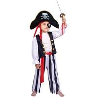 Dress Up America Piraten-Kostüm für Jungen – Kinder-Piraten-Kostüm-Set – Anzieh-Set enthält ein Oberteil, eine Hose, eine Augenklappe und mehr