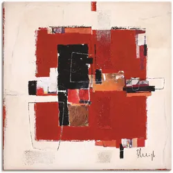 Leinwandbild ARTLAND "Felder", rot (farbe bild(er): rot), B:70cm H:70cm T:1,8cm, Canvas, Leinwand, Bilder, auf Keilrahmen gespannt