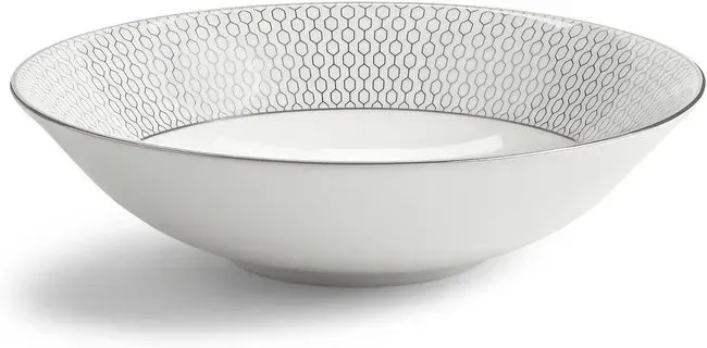 WEDGWOOD Gio Platinum 20cm Fein Bone China Müslischale/Suppenschüssel - Metallisches Muster, Spülmaschinenfest