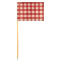 Papstar 200 Deko-Picker 8 cm rot "Vichy Karo"