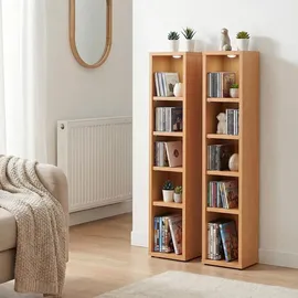 CARO-Möbel CD-Regal 20 x 17 x 186 cm Braun
