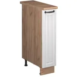 Vicco Apothekerschrank Fame-Line, Weiß Landhaus/Goldkraft Eiche, 20 cm, AP Eiche, zur Kombination mit weiteren Modulen der Fame-Line Serie
