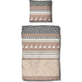 Traumschlaf Winterland beige 200 x 200 cm + 2 x 80 x 80 cm