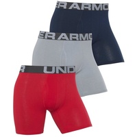 Under Armour Charged Cotton 6" Boxerjock red/academy/mod gray medium heather XS 3er Pack