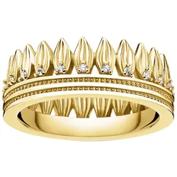 Thomas Sabo TR2282-414-14 Ring für Damen Krone Blätter goldfarben, 54/17,2