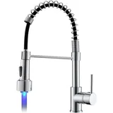 Timaco LED Küchenarmatur Hochdruck Silber