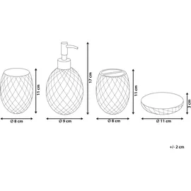Beliani Badezimmer Set 4-teilig Glas Grün