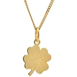 HOPLO Kreuzanhänger Anhänger Kleeblatt 333-8 Karat Gold mit vergoldeter Silberkette 60cm, Made in Germany 60 cm Unisex