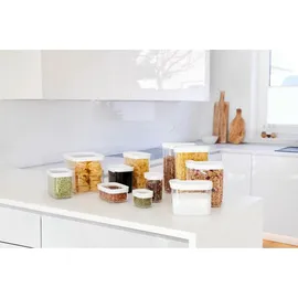 Emsa Optima rechteckig transparent weiß 1,6 l 2-teiliges Set