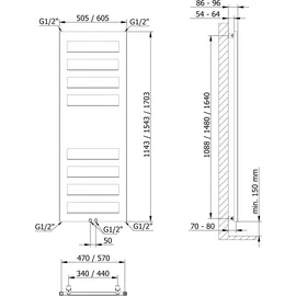 Schulte Designheizkörper Münster 1145 x 605 mm 397 W weiß