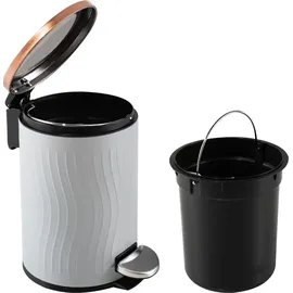 Hti-Living Kosmetikmülleimer Jannik 3 Liter Grau Kupfer - Grau/Kupfer
