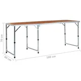 vidaXL Klappbarer Campingtisch Aluminium 180 x 60 Cm