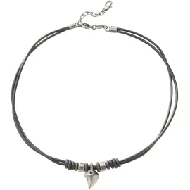 Fossil Natural Surfer Herren-Kette Edelstahl/Leder Schwarz