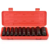 Schlagschrauber Nuss 1/2 Zoll Satz 10 Stück Impact Socket Set Tiefer Schlag-stecknuss Werkzeugsatz 6-punkt Kopf Adapter Reparatur Werkzeug Universal Stecknuss Schlagschrauber Stecknüsse Set