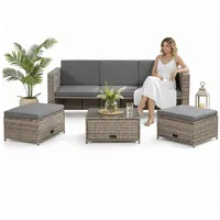 MuCoLa Gartenlounge-Set 4-tlg. Grau