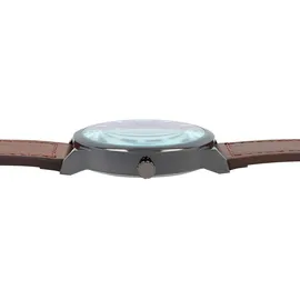 QBOS Herrenuhr mit Quarzwerk, analoger Anzeige und Datumsfunktion, Armband aus Kunstleder