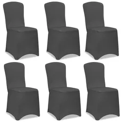 DETEX® 6er Set Stretch Hussen Grau ÖKO-TEX® Zertifiziert Überwurf Rückenlehne