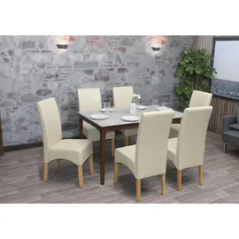 MCW Esszimmerstuhl Crotone, LEDER ~ creme, helle Beine