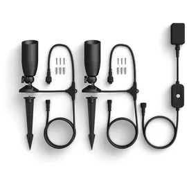 WIZ Außenstandleuchte Kunststoff Metall 20,2 cm 2er-Set schwarz