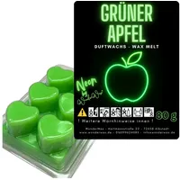 WonderWax Duftwachs WonderWax® Neon Duftwachs 6 Herzen (Grüner Apfel), Duftrichtung: Grüner Apfel grün