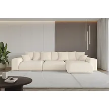 altdecor Ecksofa Cord mit Schlaffunktion 2-Sitzer Beige