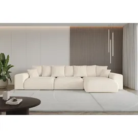 altdecor Ecksofa Cord mit Schlaffunktion 2-Sitzer Beige