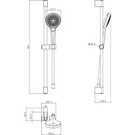 Villeroy & Boch Verve Showers Duschgarnitur mit drei Strahlarten TVS10900700076